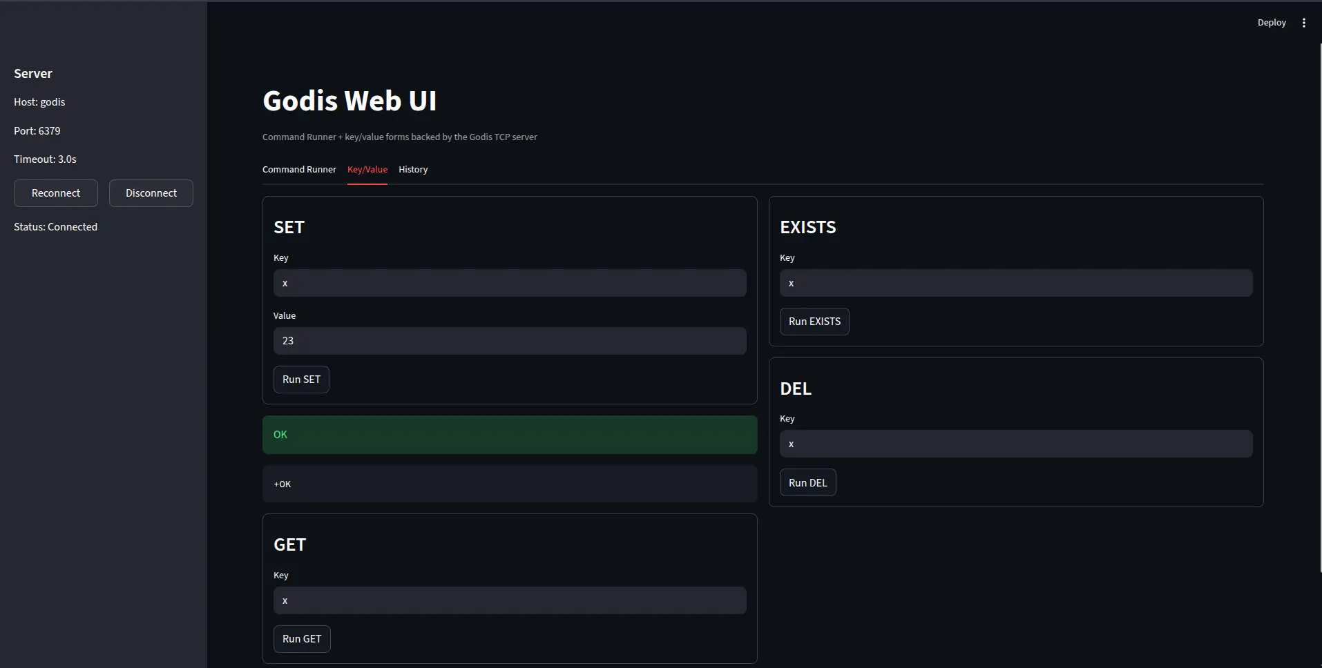Godis Dashboard