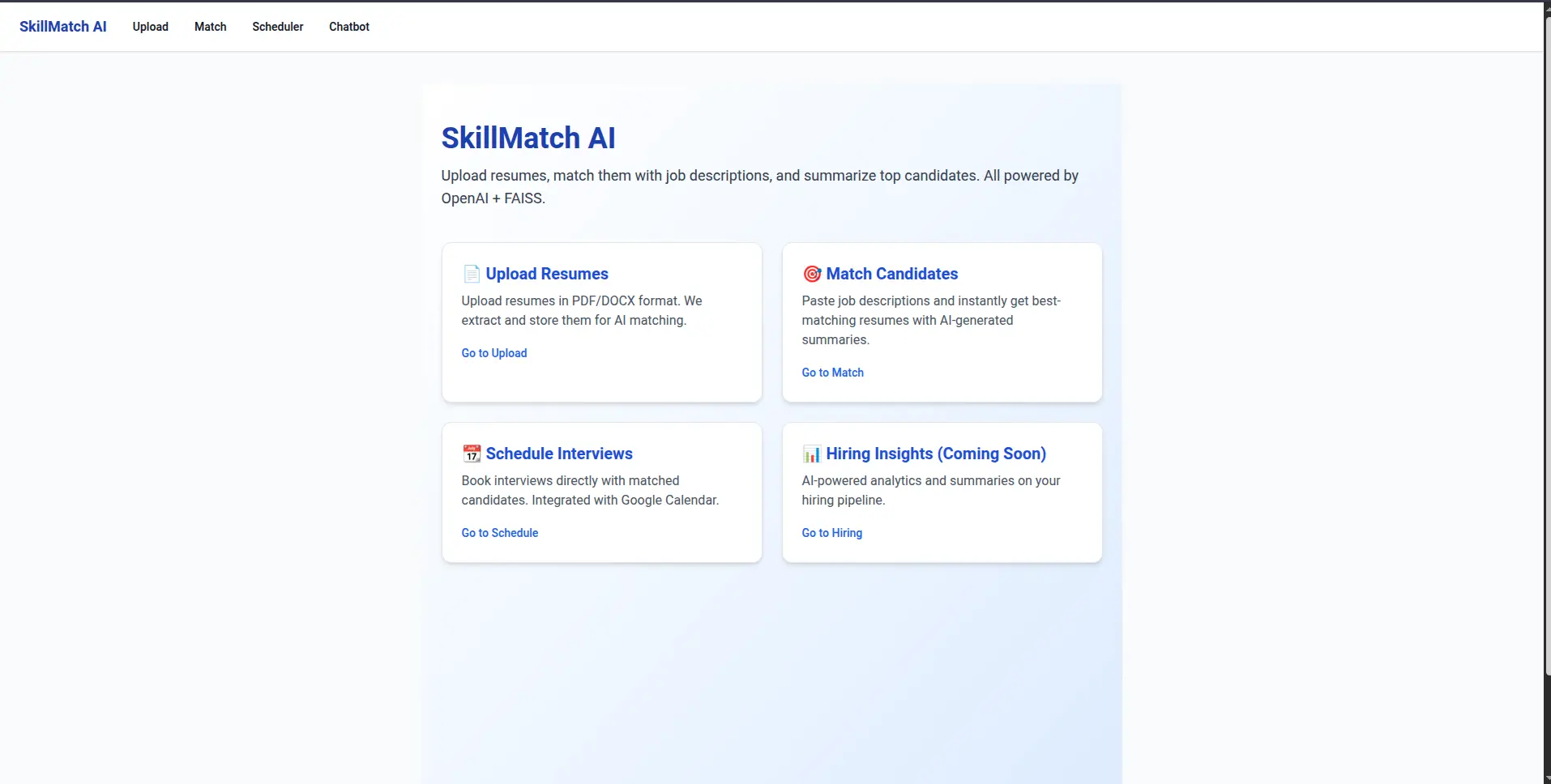 SkillMatchAI Dashboard